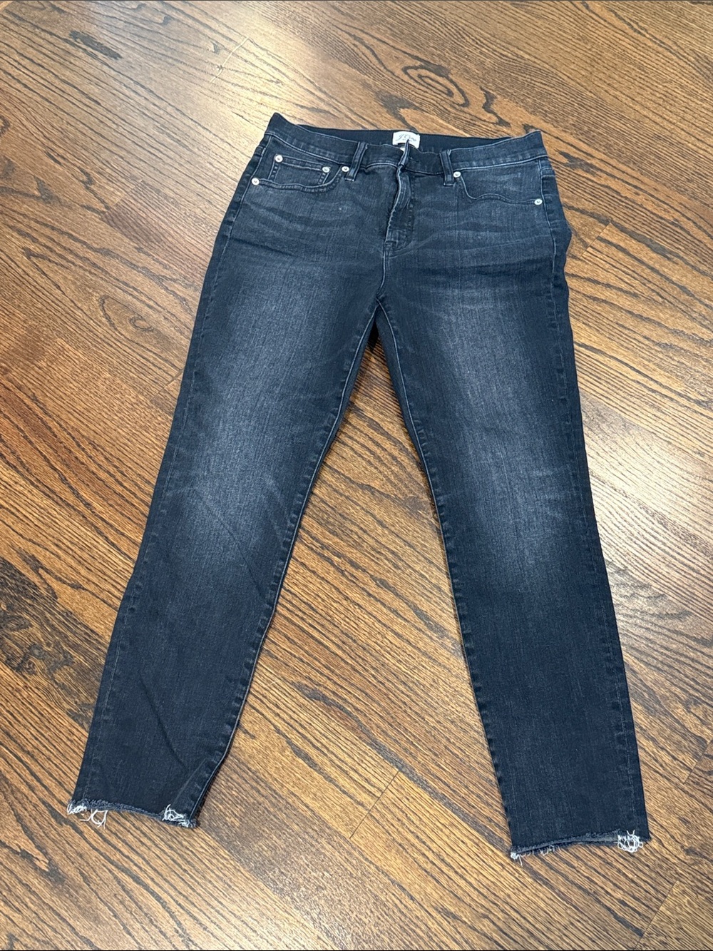 J. Crew Black Washed Ankle Jeans
